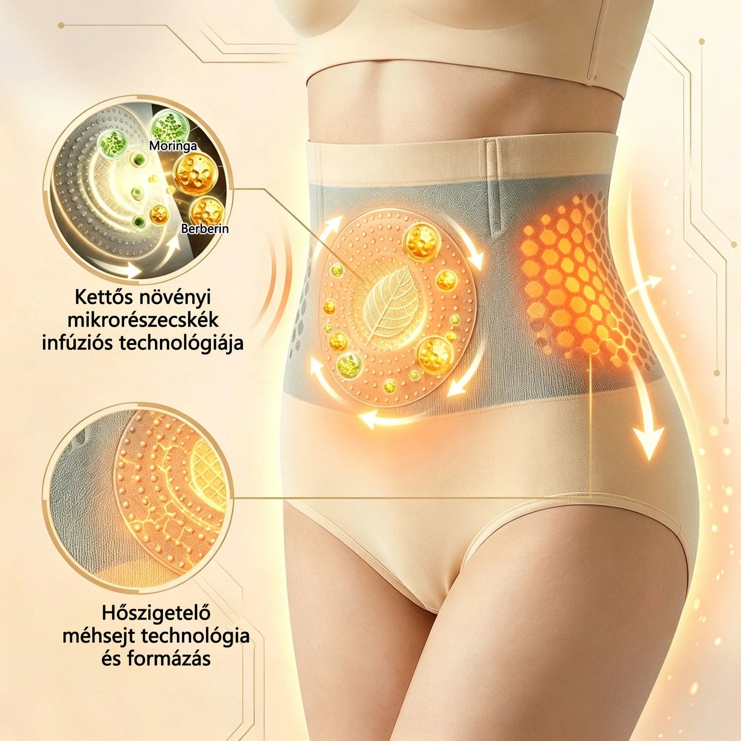 🛡️Hivatalos márkabolt | CleraNaure® 2026 Moringa és Berberin 4 az 1-ben mikrorészecskés alakformáló és zsírégető rövidnadrág