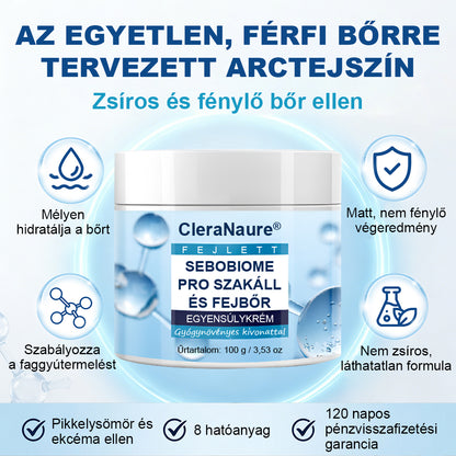 🔥 7 NAP ALATT KORPAMENTES BŐR – CleraNaure® SeboBiome Pro szakáll- és fejbőrkrém 🌱 Csökkenti a viszketést és a korpásodást – zsíros maradványok nélkül!