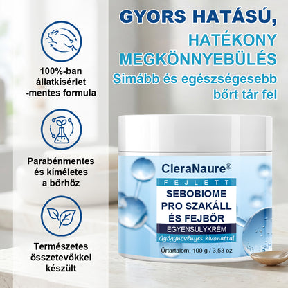 🔥 7 NAP ALATT KORPAMENTES BŐR – CleraNaure® SeboBiome Pro szakáll- és fejbőrkrém 🌱 Csökkenti a viszketést és a korpásodást – zsíros maradványok nélkül!