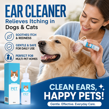 🐶🐱CleraNaure® –Fültisztító, amely enyhíti a kutyák és macskák viszketését