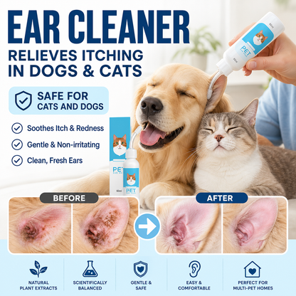 🐶🐱CleraNaure® –Fültisztító, amely enyhíti a kutyák és macskák viszketését