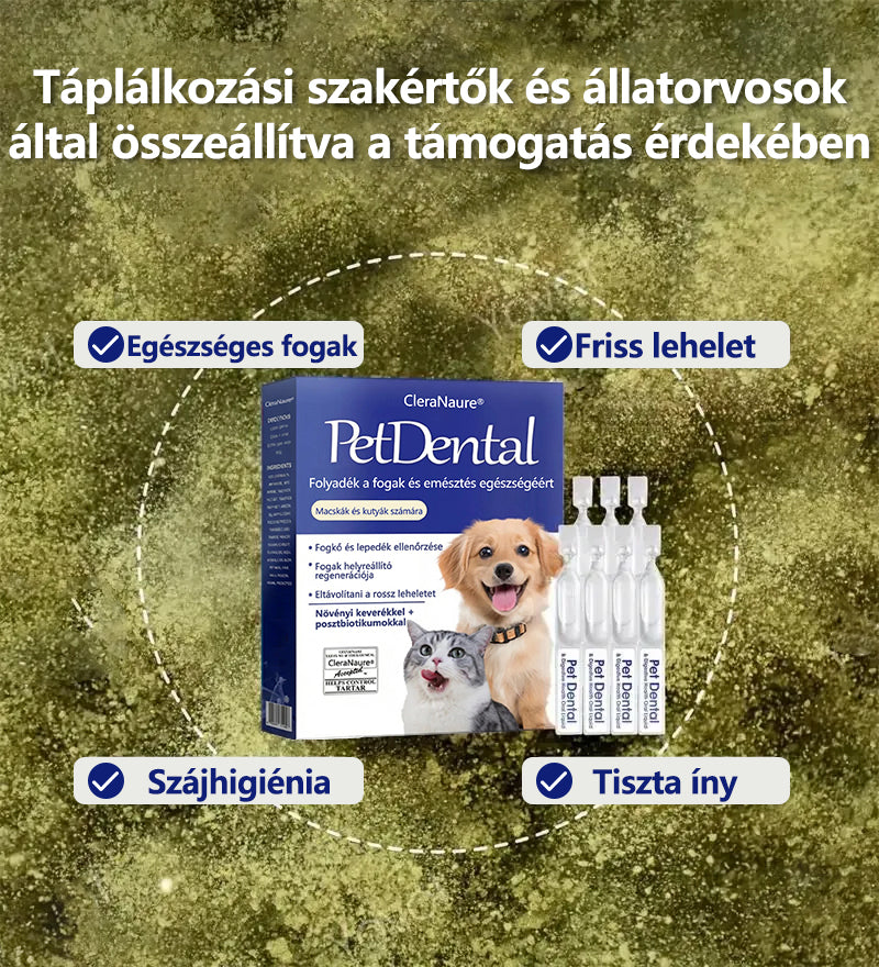 💎[Hivatalos áruház] CleraNaure® Pet Dental & Digestive Health Oral Liquid – Frissíti a leheletet, eltávolítja a fogkövet, elősegíti az íny regenerálódását és stabilizálja a fogakat (macskák és kutyák számára) – Ma 80% kedvezménnyel!