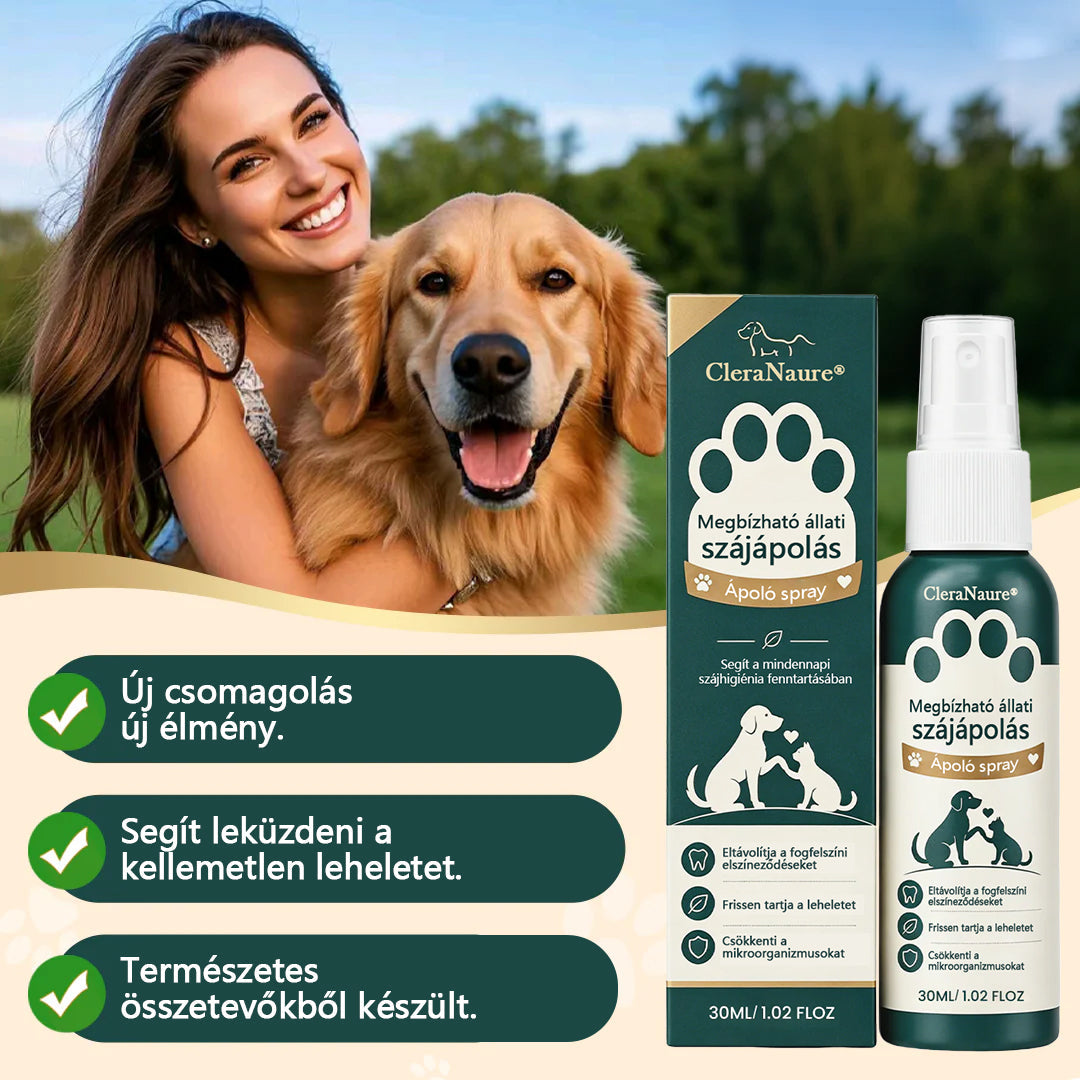 CleraNaure® TrustedPet háziállat szájápoló spray – Könnyű napi fogápolási támogatás