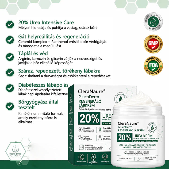 🥇CleraNaure®GlucoDerm Regeneráló Lábkrém