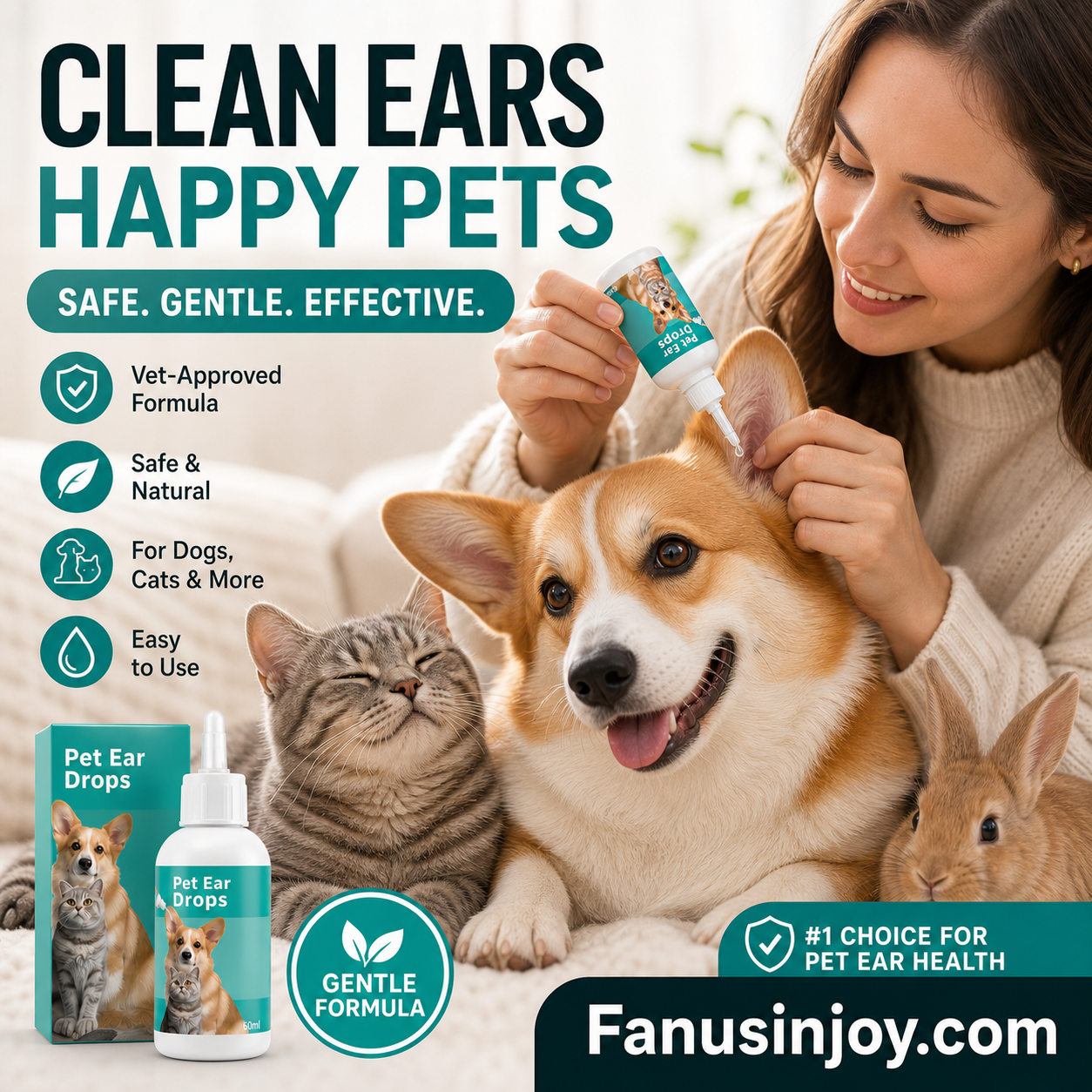 Limited-Time Special! 🐱🐶 Gentle Pet Ear Cleansing Drops—Say Goodbye to Outer Ear Canal Diseases