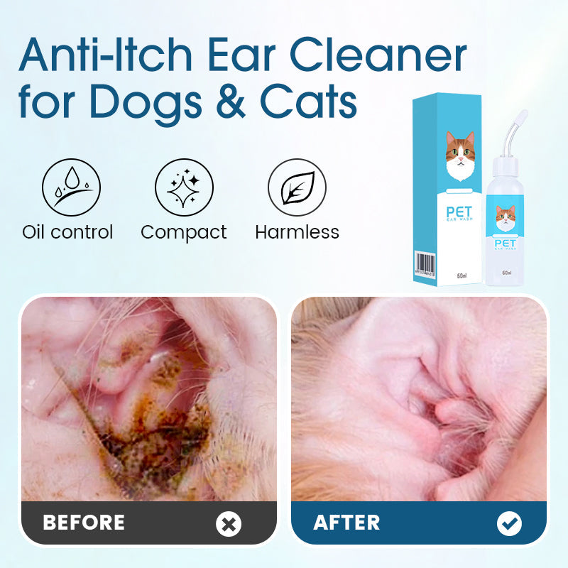 🐶🐱CleraNaure® –Fültisztító, amely enyhíti a kutyák és macskák viszketését